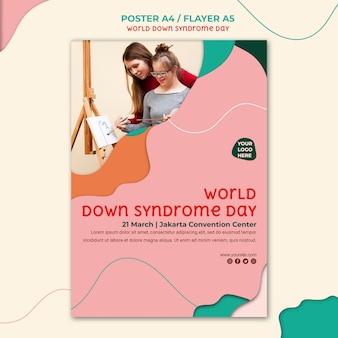 다운 증후군의 날 포스터 템플릿