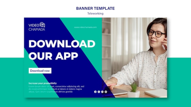 Download our teleworking app banner template