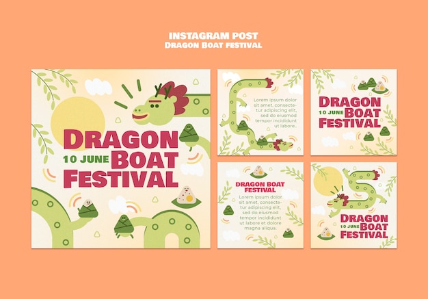 Dragon boat festival template design