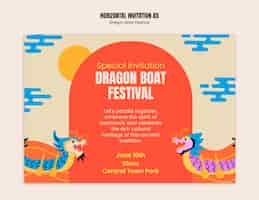 PSD gratuito disegno del modello della festa della barca del drago