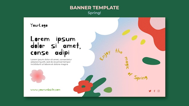 Drawn spring banner template