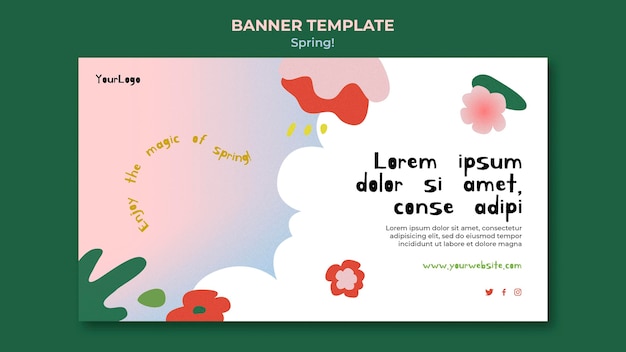 Drawn spring banner template