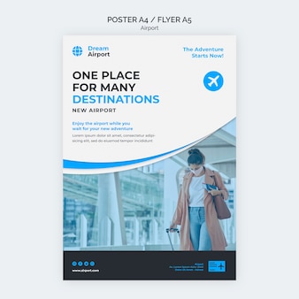 Dream airport poster template