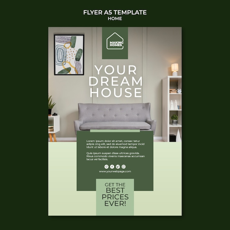 Free PSD dream home flyer template