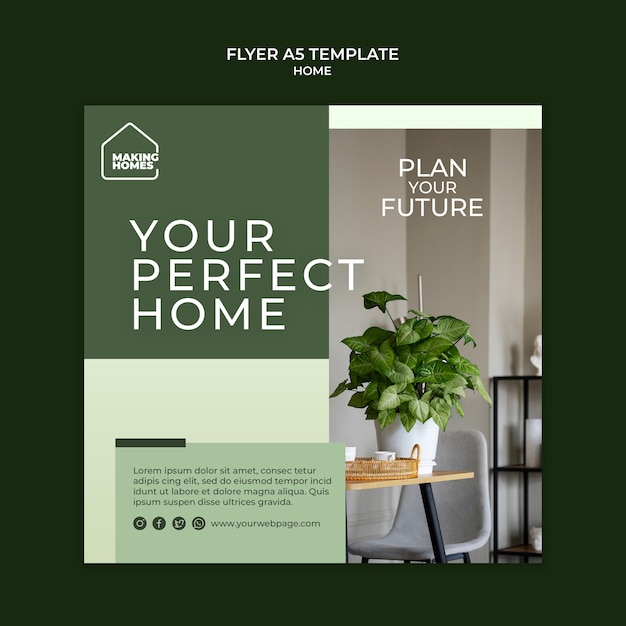 Dream home square flyer template