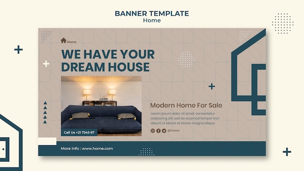 Free PSD dream house banner template