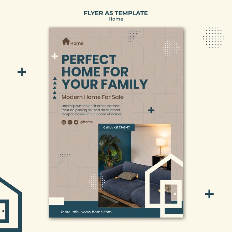 Free PSD dream house print template