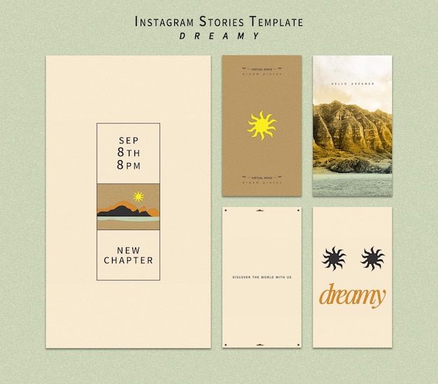 Free PSD dreamy places instagram stories