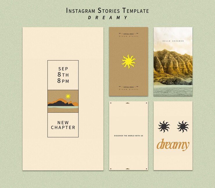 Free PSD dreamy places instagram stories