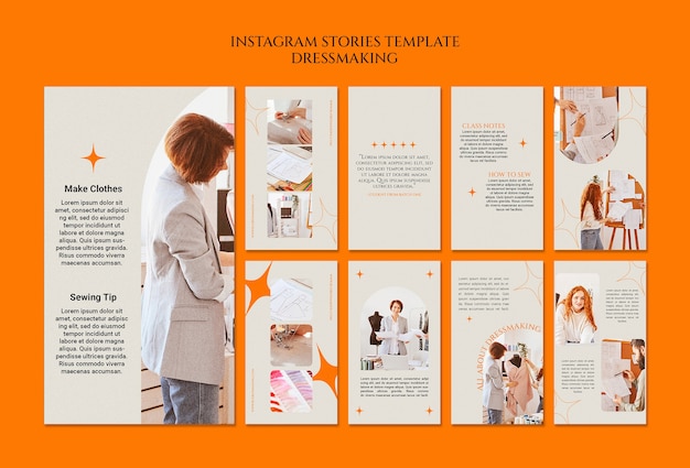 Free PSD dressmaking instagram stories