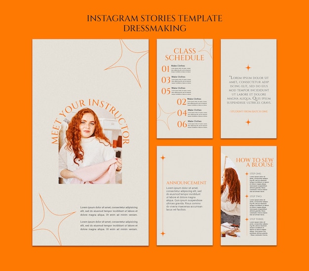 Free PSD dressmaking instagram stories