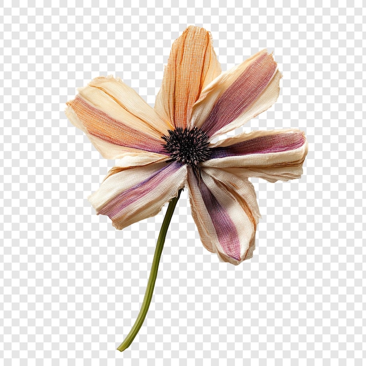 Free PSD dried flower closeup hues of beige purple and orange