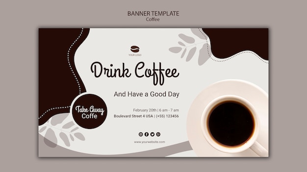 Drink coffee banner template