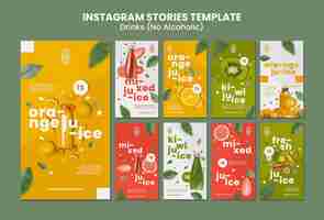 PSD gratuito bevi il design del modello di storie di instagram