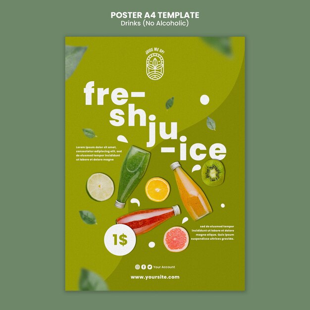 Free PSD drink poster template design