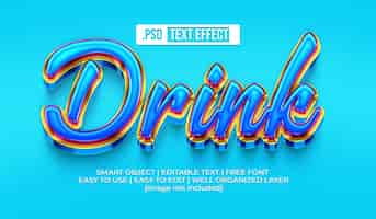 Free PSD drink text style effect