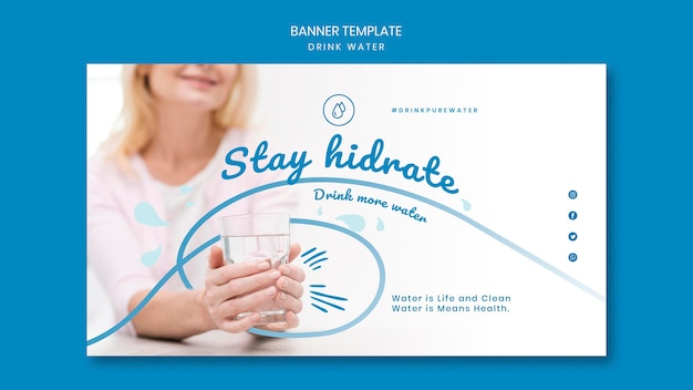 Drink water concept banner template