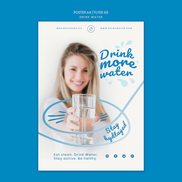 Drink water concept banner template