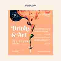 Free PSD drinks & art flyer template theme