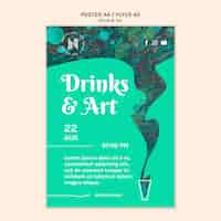 Free PSD drinks & art poster template theme