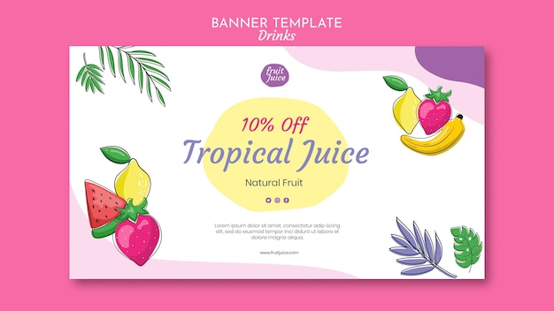 Free PSD drinks banner template