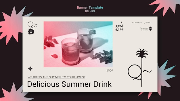 Free PSD drinks banner template