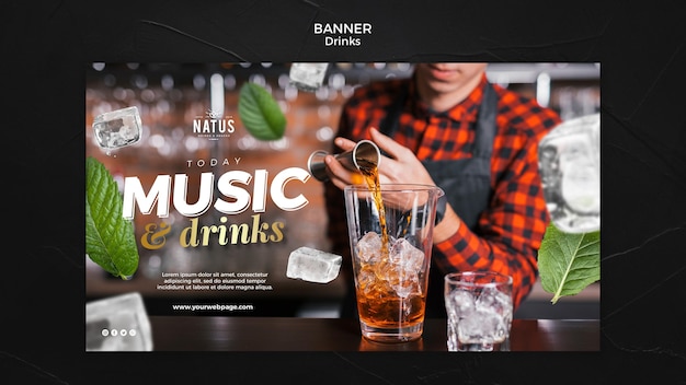 Drinks concept banner template