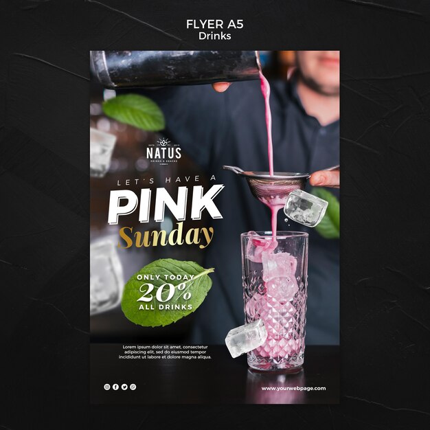 Drinks concept flyer template