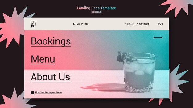 Drinks landing page