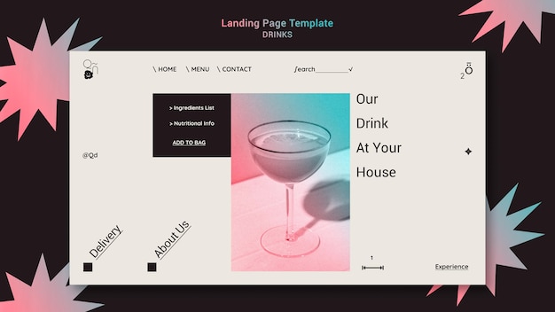 Drinks landing page