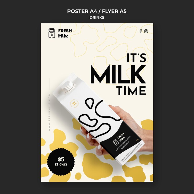 無料PSD ドリンク販売ポスターテンプレート