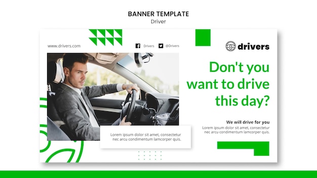 PSD gratuito modello di banner del driver