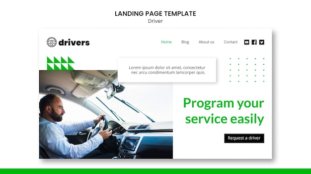 Free PSD driver landing page