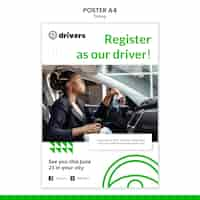 Free PSD driver poster template