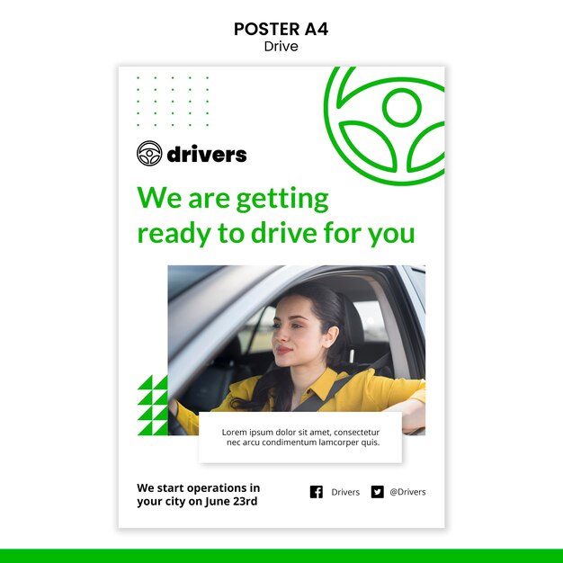 PSD gratuito modello di poster del driver