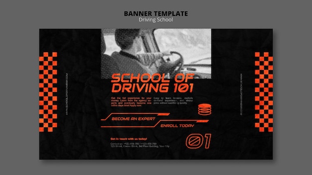 Driving concept horizontal banner template