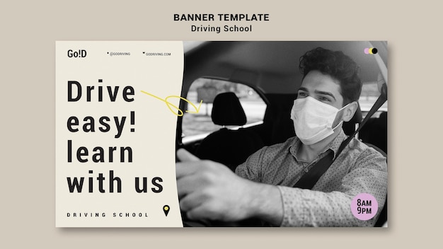 無料PSD 自動車教習所のバナーデザインテンプレート
