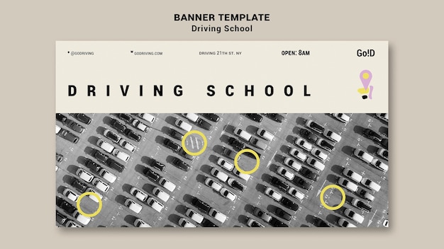 Free PSD driving school banner design template