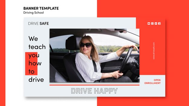 Driving school banner template