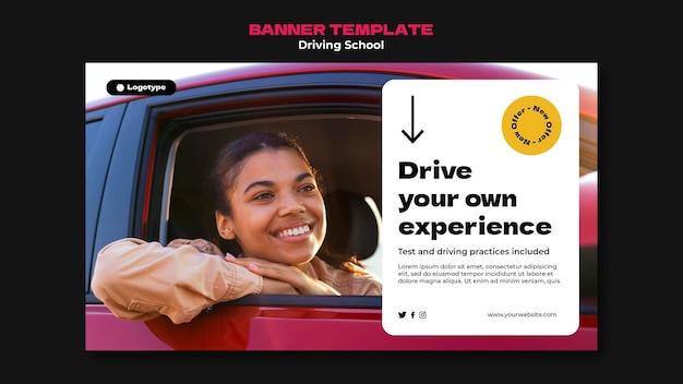 Free PSD driving school banner template