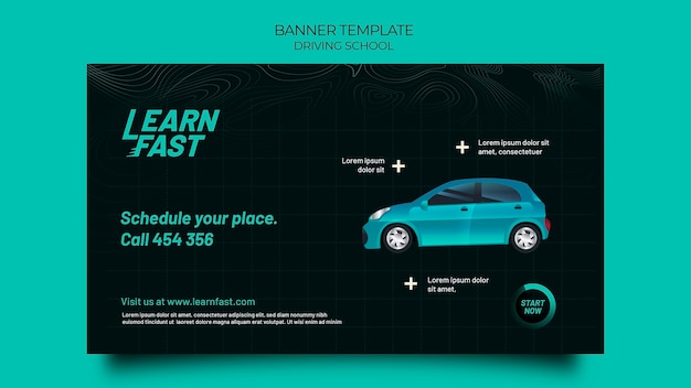 Driving school banner template