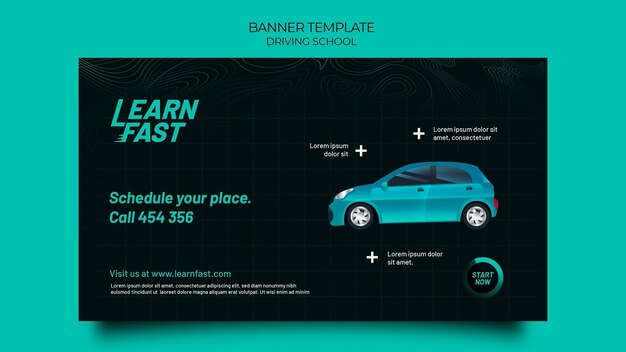 Driving school banner template