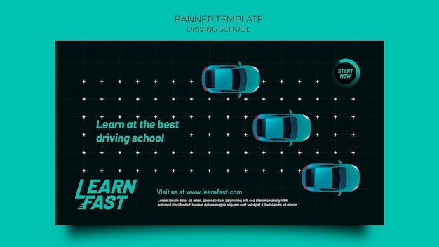 Driving school banner template