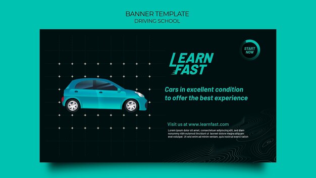 Driving school banner template