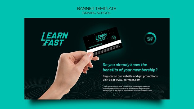 Driving school banner template