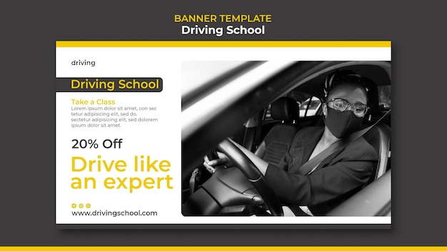 Free PSD driving school banner template