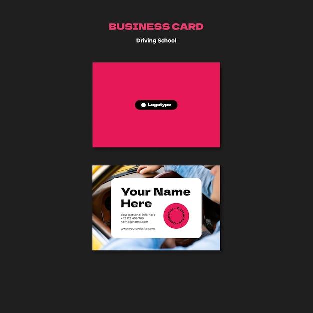 Driving School Business Card Template