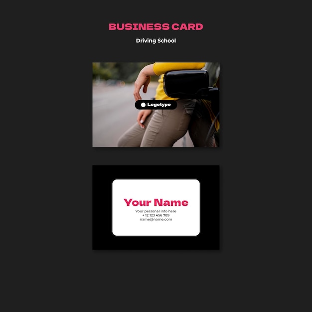 Free PSD driving school business card