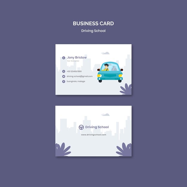 Driving school business card