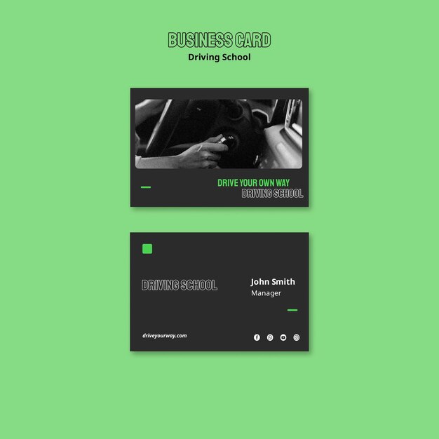 Driving school business cards